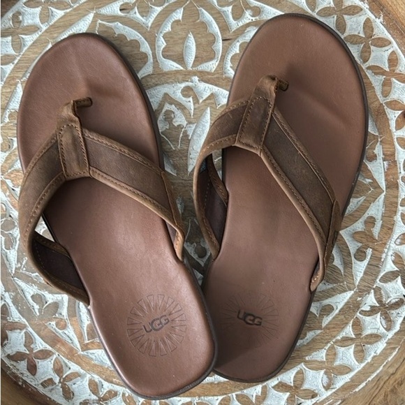 UGG Seaside Leather Flip Flop, Men’s USA 8 - Picture 6 of 12